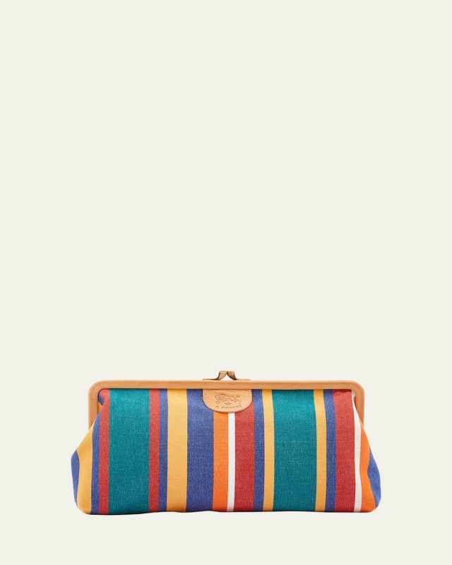 Manuela Frame Canvas Clutch Bag
